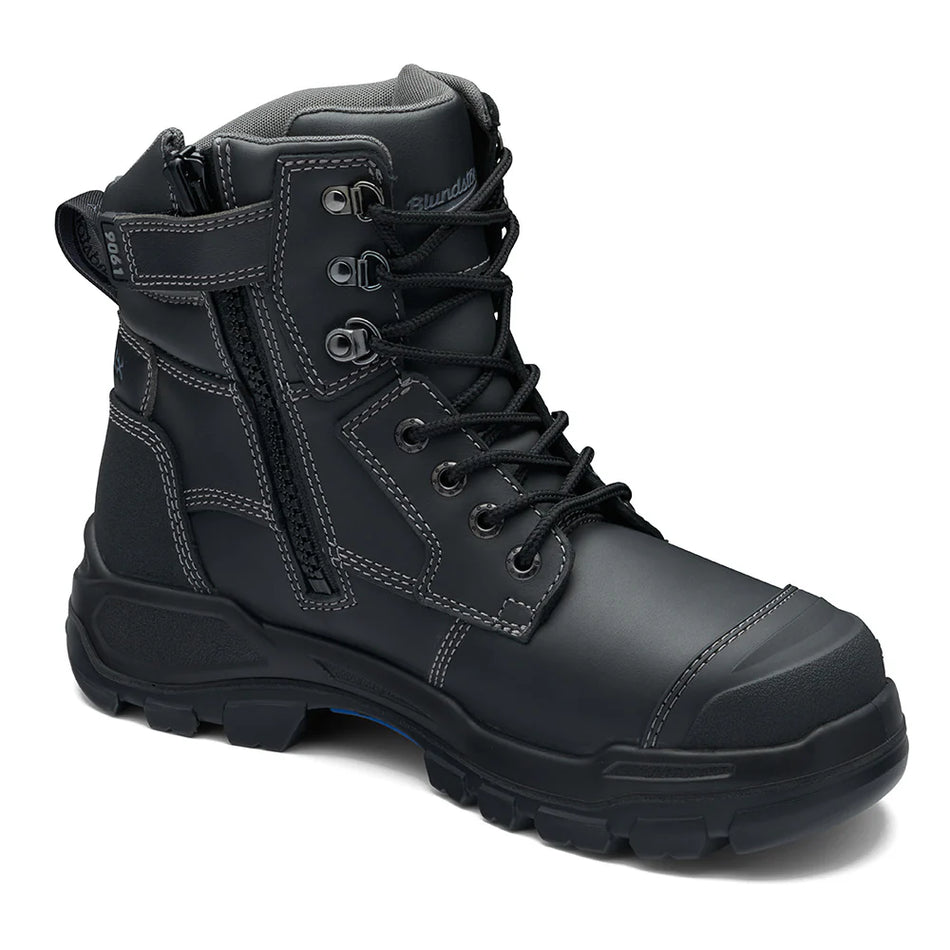 BLUNDSTONE ROTOFLEX XHD Black Platinum leather zip sided safety boot